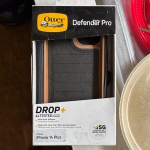 OtterBox Defender Pro Case for iPhone 14 Plus - Blue and Brown